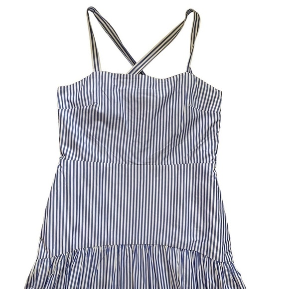 Banana Republic Poplin Tiered Maxi Dress size 14 Poplin Cotton High-low design - Picture 9 of 15